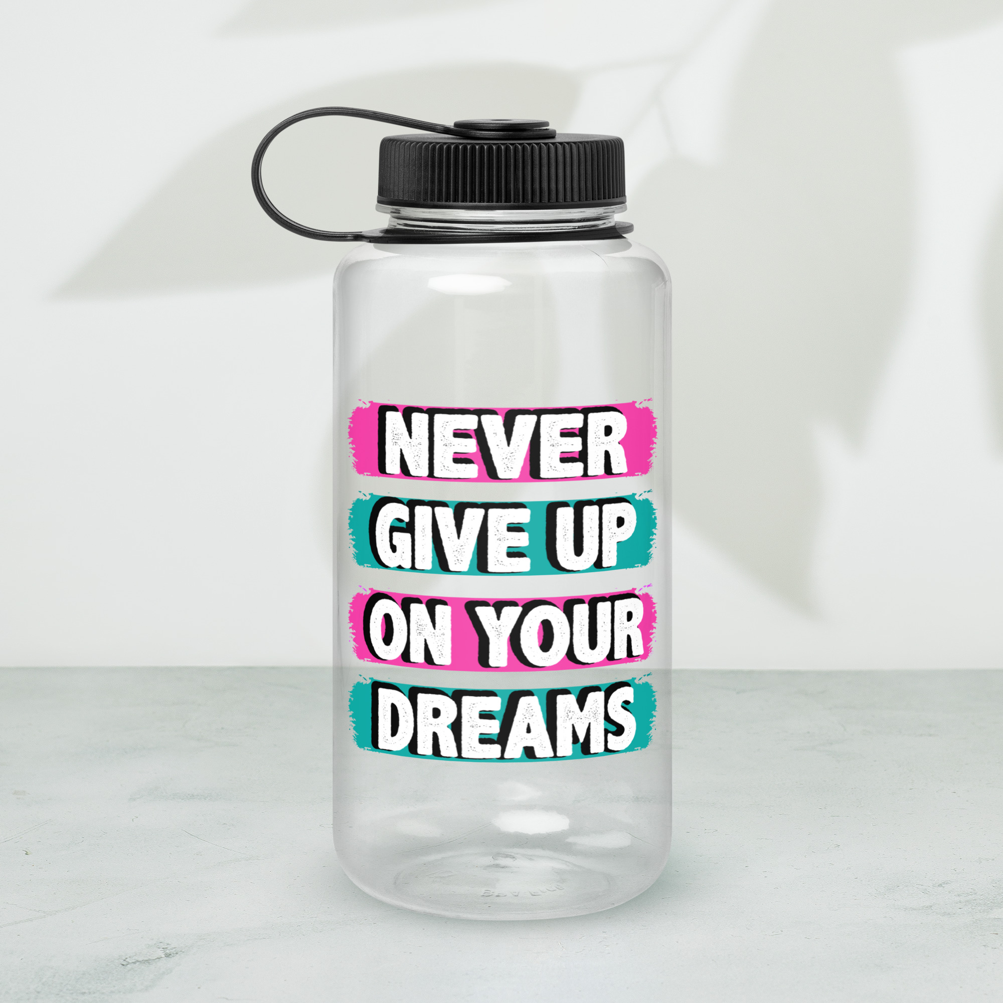 Wide mouth plastic water bottle